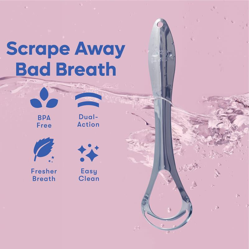 Stainless Steel Tongue Scraper – Dual-Scrape Tongue Cleaner, Fast & Effective for Fresher Breath, Travel-Friendly, Eco-Friendly with Metal Case - 2Pk