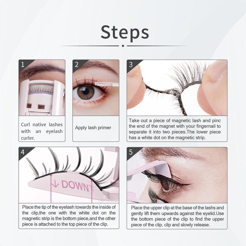 MAYSEEN SHADOW BLACK Soft Magnetic Eyelashes, Eyelash Extensions with Applicator Kit, Reusable Magnetic Lashes, Glue-Free, Waterproof, Lightweight, Soft Magnetic Strip, Natural Makeup, with Free Gifts: Eyelash Curler & Lash Setting Liquid, New Year Gifts