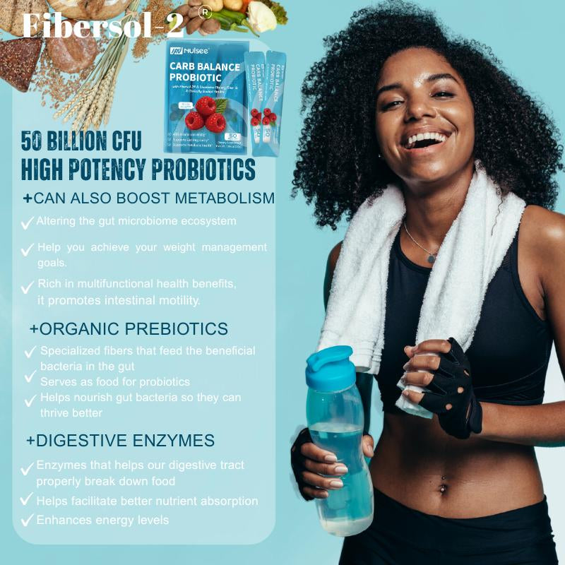 Nulsee| Probiotic & Prebiotic Plant-Based Fibersupplement with Patented Fibersol-2 & 50 Billion Cfu|Supports Healthy Blood Sugar Control, Hungerregulation, & Metabolic Balance |Doctor-Formulated Adult Nutritional Blend