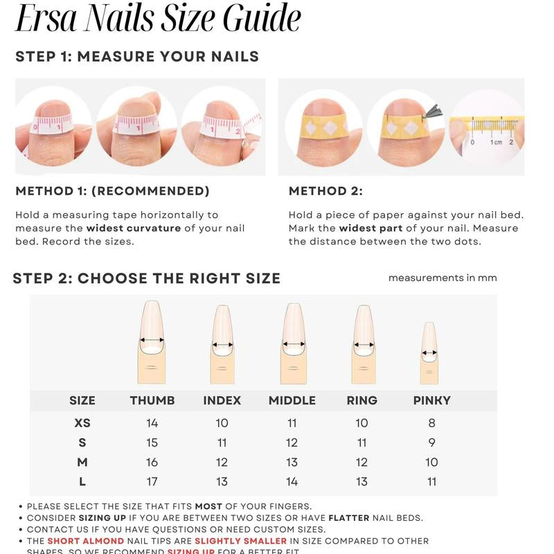 Ersanails VALENTINE'S DAY Collection - Handmade Presson Nails 10PCS | Acrylic, Reusable, Salon-Quality, Long-Lasting, Glossy Design