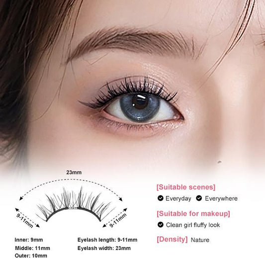 MAYSEEN SHADOW BLACK Soft Magnetic Eyelashes, Eyelash Extensions with Applicator Kit, Reusable Magnetic Lashes, Glue-Free, Waterproof, Lightweight, Soft Magnetic Strip, Natural Makeup, with Free Gifts: Eyelash Curler & Lash Setting Liquid, New Year Gifts