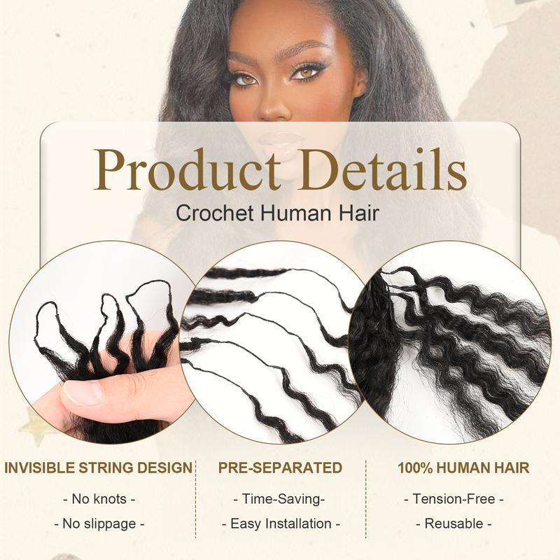 Daixi Kinky Straight Crochet Hair - Get Effortless, Buttery Soft Braids & Twists | Pre-Looped Human Hair Extensions