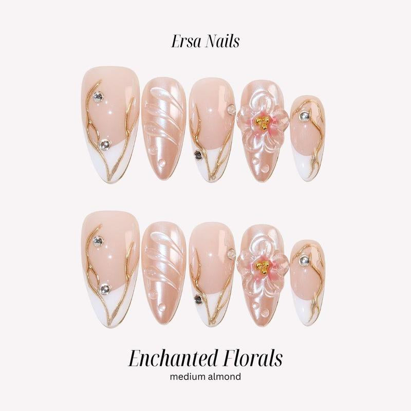 Ersanails VALENTINE'S DAY Collection - Handmade Presson Nails 10PCS | Acrylic, Reusable, Salon-Quality, Long-Lasting, Glossy Design