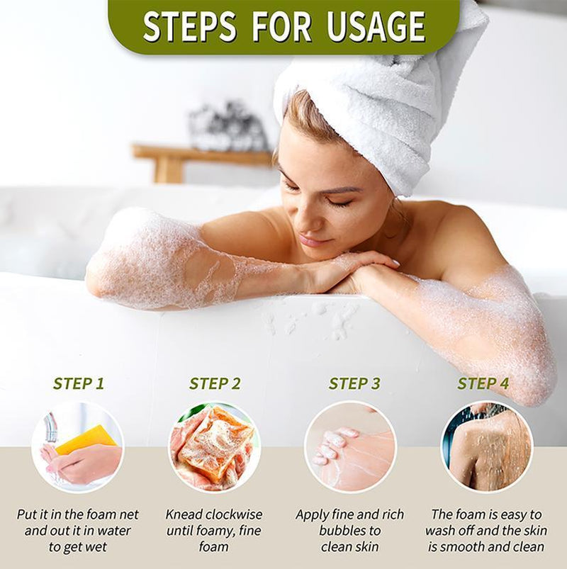 3PCS Turmeric Soap,Deep Cleansingsoap,Moisturizing Soap for Face &Body,Body Wash & Soap for Women& Men