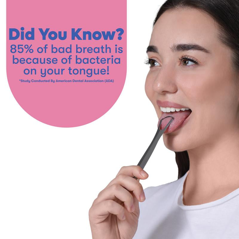 Stainless Steel Tongue Scraper – Dual-Scrape Tongue Cleaner, Fast & Effective for Fresher Breath, Travel-Friendly, Eco-Friendly with Metal Case - 2Pk